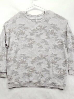 Athleta Sweater Mens XL Brown Camouflage Stretch Long Sleeve Crew Neck Pullover